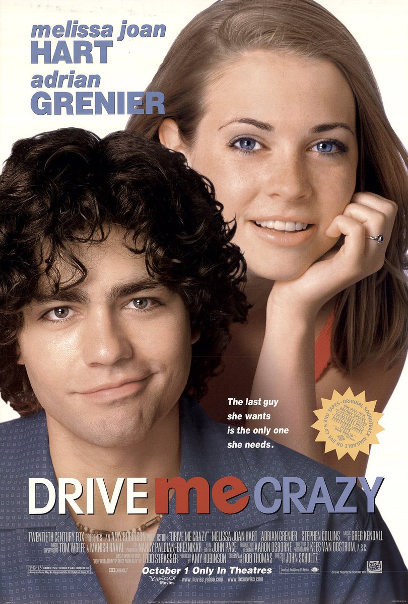 FilmNewsNos's tweet photo. 🎬MOVIE HISTORY: 27 years ago today, October 1, 1999, the movie ‘Drive Me Crazy’ opened in theaters!
#MelissaJoanHart #AdrianGrenier #StephenCollins #SusanMayPratt #MarkWebber #KrisPark #AliLarter #LourdesBenedicto #KeriLynnPratt #NatashaPearce #JordanBridges #MarkMetcalf https://t.co/y4VpP3Ht9M