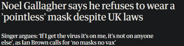 ZatPlays's tweet photo. @oasisterss E o Noel Gallagher ter sido contra o uso de máscaras durante a pandemia e a obrigatoriedade das vacinas, também torna Oasis uma banda de direita? Lógica imbecil https://t.co/kn8vcBVXBs