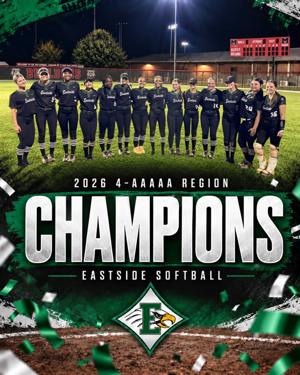 softballeagles's tweet photo. 🏆REGION CHAMPS🏆

YOUR LADY EAGLES DO IT AGAIN!

✅2026 Region 4-5A Champs ✅4th consecutive region title ✅12-0 Region Record
#WeBleedGreen https://t.co/34DiQ75vDa