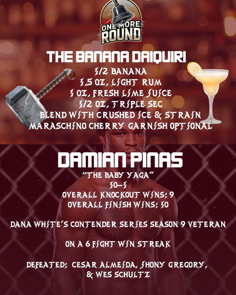 onemoreroundf8's tweet photo. It’s Thirsty Thursday! Here is our hammer of the week, Damian Pinas. Have yourselves once of these as your watch him fight in UFC 332! Drink responsibly.

#thirstythorsday #ufc332 #silvawang #ufcutah #damianpinas https://t.co/zbyarn9bYf