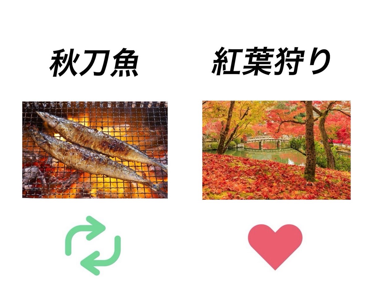 sironakagasuita's tweet photo. 秋と言えば？
たくさんあると思うので他にもあればリプで教えてくださいね✨️ https://t.co/WDezp9x2nl