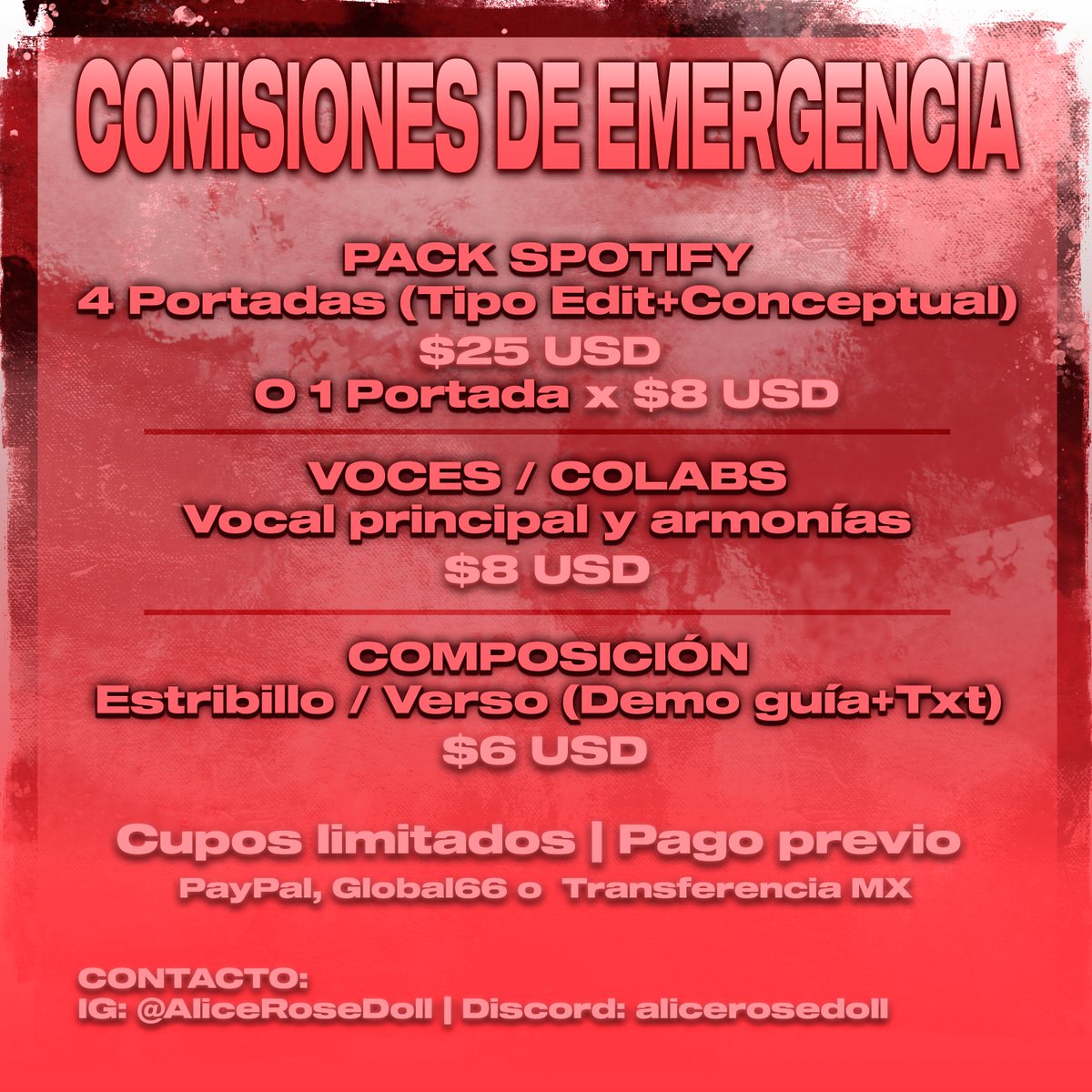 AliceRoseDoll's tweet photo. pero son costos veterinarios que no tenía previstos, por lo que decidí retomar mis comisiones de portadas + comisiones de colaboración y composición por tiempo limitado. https://t.co/A081DAOJ86