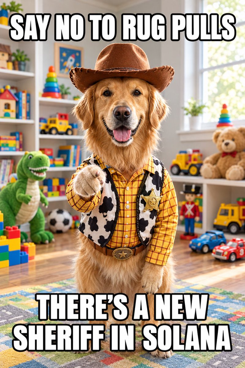 Woodydogs's tweet photo. Tired of getting rugged by sketchy devs? 
🤠🐶 Sheriff WoodyDogs is here to clean up the Solana streets! 🚀

 #Solana #SOL #MemeCoin https://t.co/Jg1Z0UUu0v