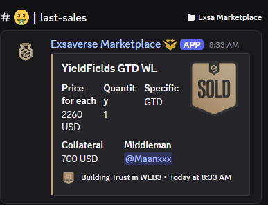 CryptoGorilla's tweet photo. A Yield Field GTD whitelist sold for $2,260

That's 0.83eth at current prices

Do you think we see a 1eth floor on Yield Fields? https://t.co/EPbF7PuZ28