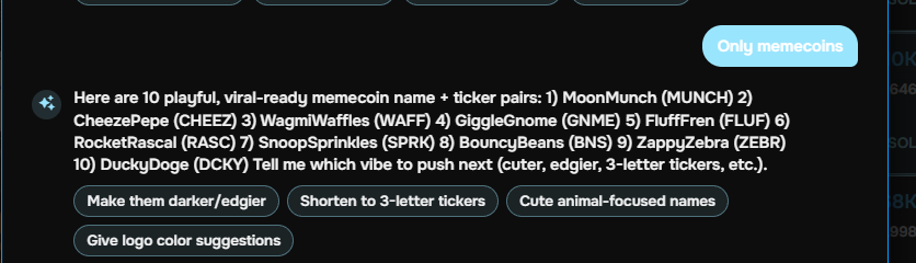 alphaapr0phet's tweet photo. It gave moonmunch as coin idea?
https://t.co/TXt2mWEpBQ https://t.co/eJtpdDjzFx