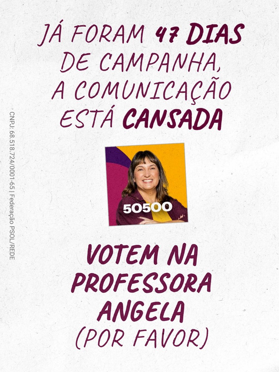 profangelapsol's tweet photo. Por favor, comenta e compartilha nossos conteúdos pra fortalecer a candidatura da Professora Angela. E não esquece: é 50500 🥺

Assinado: equipe de comunicação. https://t.co/Yu86MHbcyB