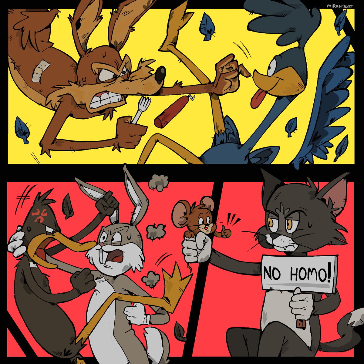 miranteart's tweet photo. homoerotic chasers #looneytunes https://t.co/5AMuKC4Yl0