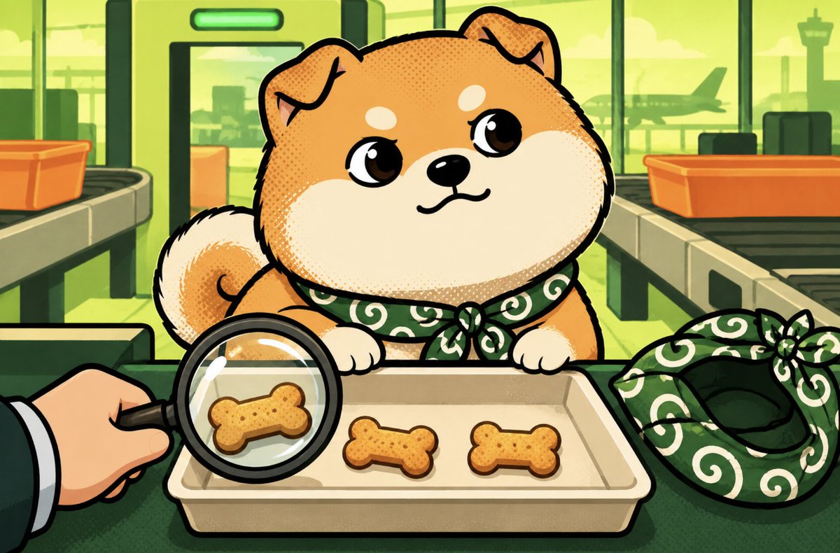 ItsMamesuke's tweet photo. Security found three biscuits in his scarf.

He has requested a lawyer.

Preferably one with more biscuits. 🐾 https://t.co/bTOdmoxiIi