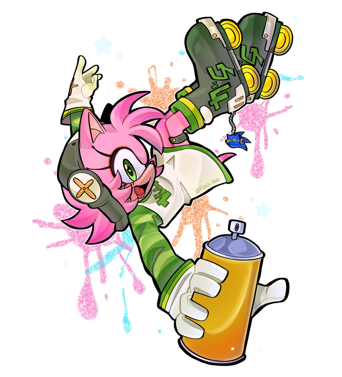 Piko_Nae's tweet photo. YAAHH!! as my “first” collaboration, this was really fun! 🫶🏽💕
I got to see many talented artists, especially the goats! 
Thank you for the opportunity!! Here’s my piece of Gum Amy!! https://t.co/IGWFk9h7Gh