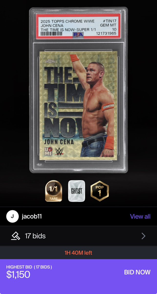 AkowCards's tweet photo. One of the last ��playing-days” John Cena Superfractors ever made.

From his final year in the ring.

@altxyzofficial https://t.co/aTcbQG6WlE