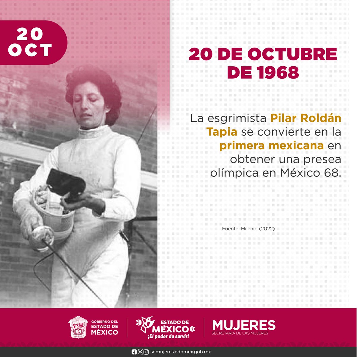 AlertaDeGenero's tweet photo. #PilarRoldánTapia hizo historia al conquistar la medalla de plata en florete individual, dejando una huella en el deporte mexicano y convirtiéndose en referente para nuevas generaciones de #MujeresAtletas.

#ElPoderDeServir https://t.co/moBZtCPOKe