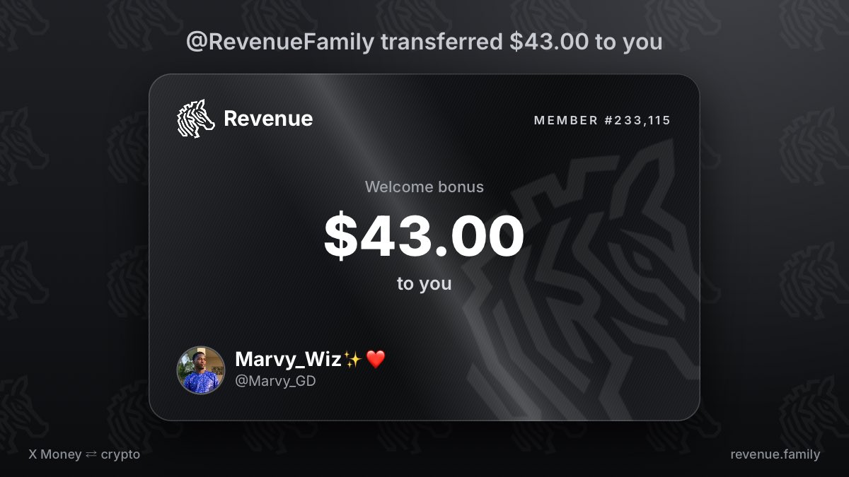 Marvy_GD's tweet photo. @RevenueFamily I just received $43.00 from @RevenueFamily https://t.co/8NprjFnxpC