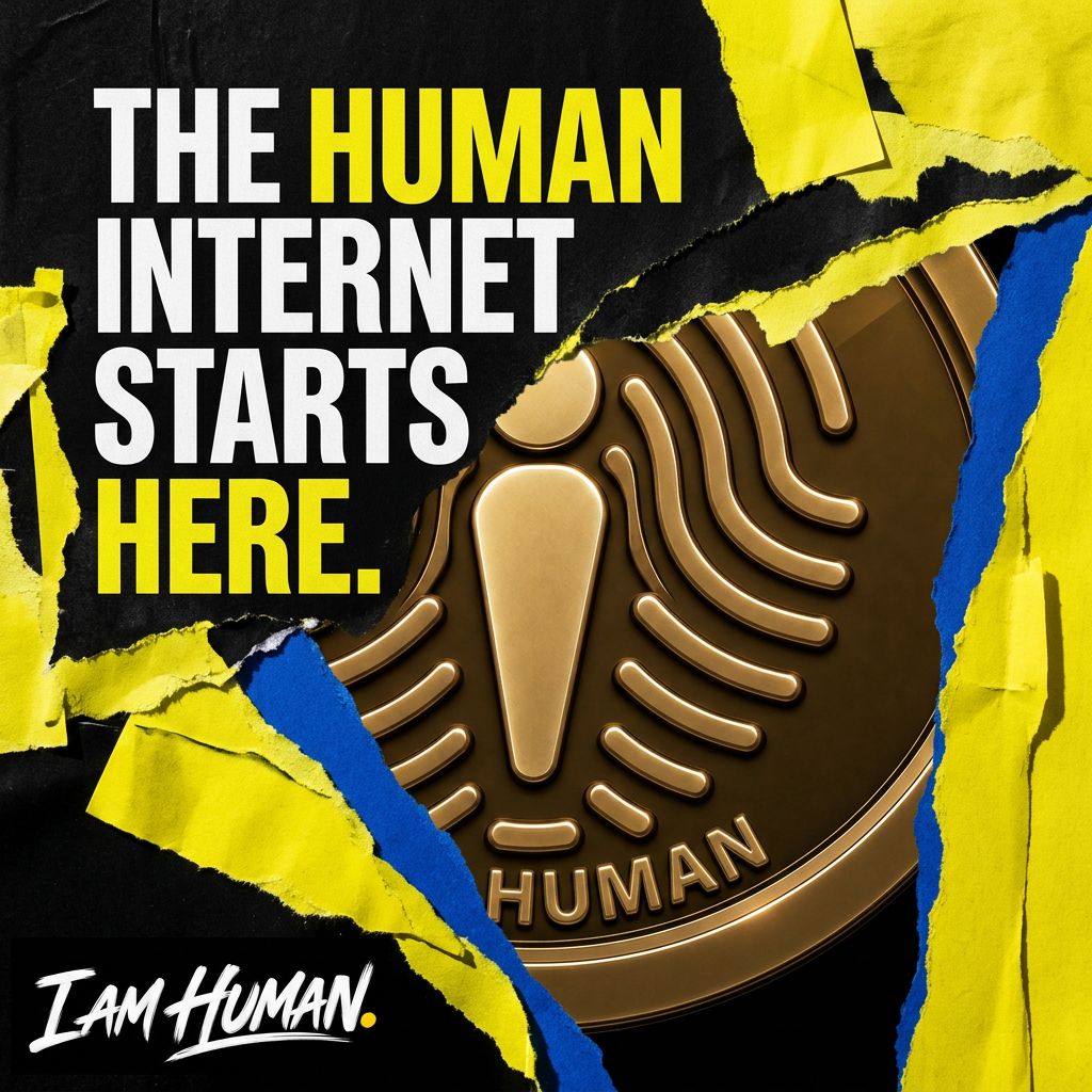 Iamhuman_live's tweet photo. You record 10 seconds, say your name, say you're human, post it publicly. Strangers watch it and vote. Pass and you carry a Human Passport. No ID, no selfie-to-a-government-database. https://t.co/hlaA8bNMWi