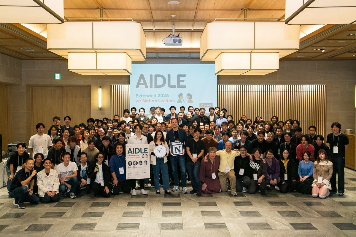 hatahir0's tweet photo. 「AI時代のソフトウェア開発はJazzであれ」🎷

一昨日はAIDLE（AI Dev Leaders）を開催しました！ご参加いただいた皆さま、ありがとうございました！

スピーカーはNotion CTOのMaxさん、NotionでAIを率いるShirさん、Sierraの國井さん。モデレーターはLayerX CTOの松本さん。AI開発の最前線にいる方々の思考法や意思決定について、アツい議論が交わされました。AMAやネットワーキングでも質問が途切れず、大いに盛り上がりました。

特に印象的だったのは、

「AI時代のソフトウェア開発はJazzでなければならない。譜面通りに奏でるマーチングバンドではなく、周りを聴いて即興するJazzこそ、変化の速いAI時代の開発チームに必要だ」

という話。参加者の皆さんにも刺さりまくっていました。

近日中に詳細レポートを公開します。

次回開催は未定ですが、参加希望の方はリプ欄のリンクからご登録ください。

スピーカーの皆さま、いつもご支援いただいているNotionさま、ありがとうございました！

@mschoening @921kiyo_jp @y_matsuwitter @NotionJP 

#AIDLE
Photo by @miyography