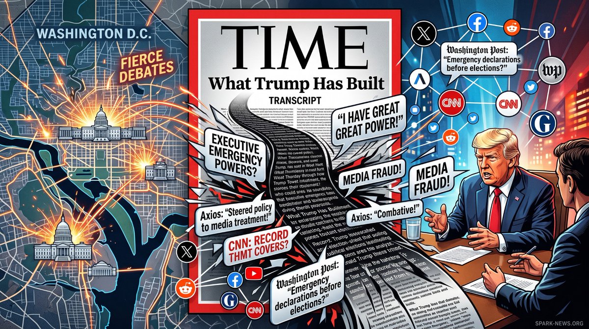 HeshamM41127078's tweet photo. What did Donald Trump actually reveal in his wide-ranging @TIME Magazine interview?

@axios  &amp; @washingtonpost noted multiple combative clashes between Trump and interviewers over executive powers.

Read our full coverage:
https://t.co/TiIoguyQs7

#DonaldTrump #TimeMagazine https://t.co/81FCHCVhnY