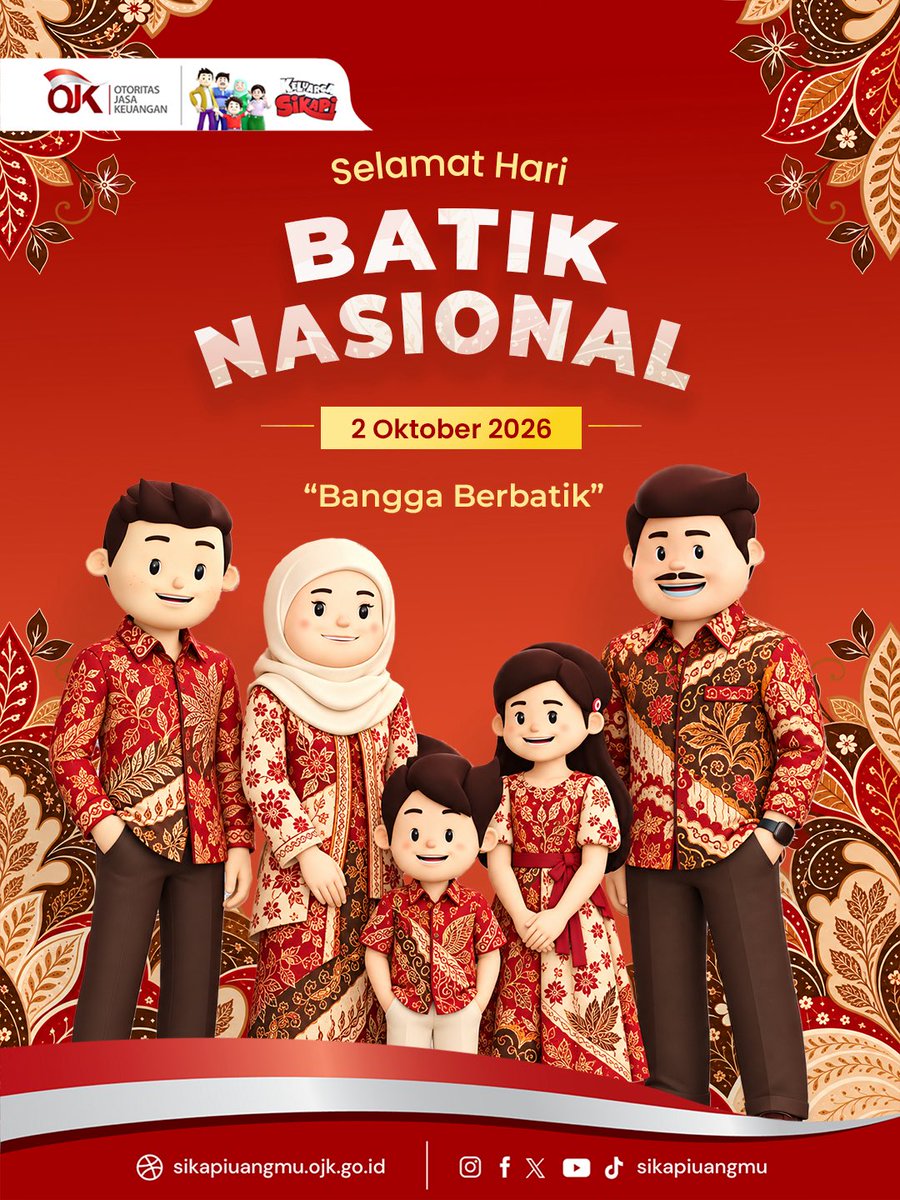 sikapiuangmu's tweet photo. Selamat Hari Batik Nasional!

Mari terus lestarikan batik sebagai warisan budaya sekaligus bagian dari semangat membangun masa depan yang sejahtera.
 
#SikapiUangmu #OJK #HariBatikNasional #HariBatik #LiterasiKeuangan https://t.co/nRkIecyLl3
