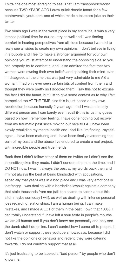 Lutecifer's tweet photo. Vivziepop has never said anything transphobic, you're probably thinking of the time she made an art tribute to some YouTubers that ended up being revealed as transphobic AFTER she had made that tribute. She has addressed this back in 2018, explained it &amp; refuted such claims. https://t.co/O01GNKXHeH
