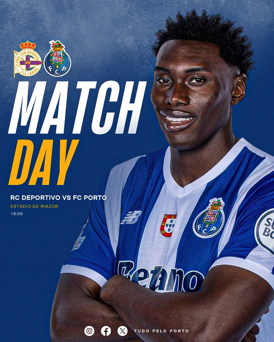 TudopeloPorto's tweet photo. É DIA DE PORTO! 💙

📺 Pelas 18:00, o FC Porto enfrenta o Deportivo, na Corunha, e o jogo será transmitido na @sporttvportugal https://t.co/DqO9AooDHL