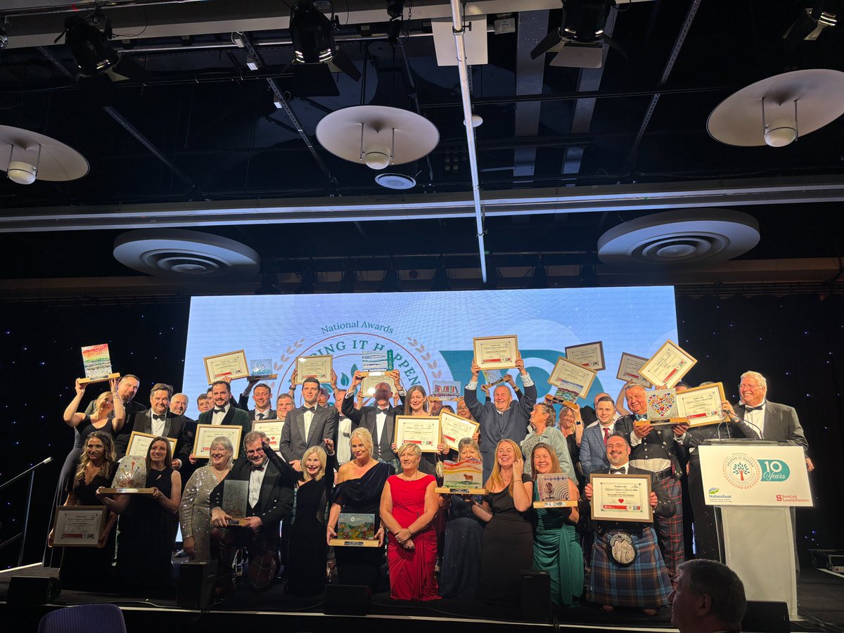 ScotLandEstates's tweet photo. Ten years of Helping it Happen. What a night. ✨

Thank you to everyone who joined us for #HiH2026 and helped make it our biggest awards yet.

And thank you to @NatureScot, our headline sponsor, and all category sponsors for championing rural Scotland. https://t.co/4yA6HKPTLp