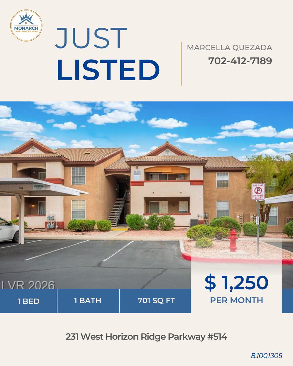mgm_monarch's tweet photo. ✨ JUST LISTED IN HENDERSON! 🏡

📍 231 W Horizon Ridge Pkwy #514
🛏️ 1 BD | 🛁 1 BA | 📐 701 Sq. Ft.
🌿 Balcony | 🍳 Microwave
💰 $1,250/mo

📞 702-412-7189 to schedule a showing!

#HendersonRentals #ForRent #MonarchPM https://t.co/TLza0FT4TZ