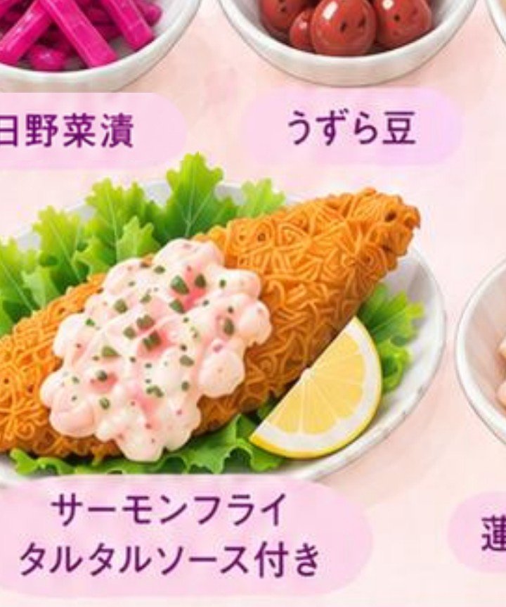 0914garden's tweet photo. AIで作成した広告ってどうしてこうなるん？チキンラーメンもしくはかた焼きそばにしか見えないぞ…。なによりも不味そうなのが致命的…。
＃生成AI https://t.co/DpKq2bNCG6