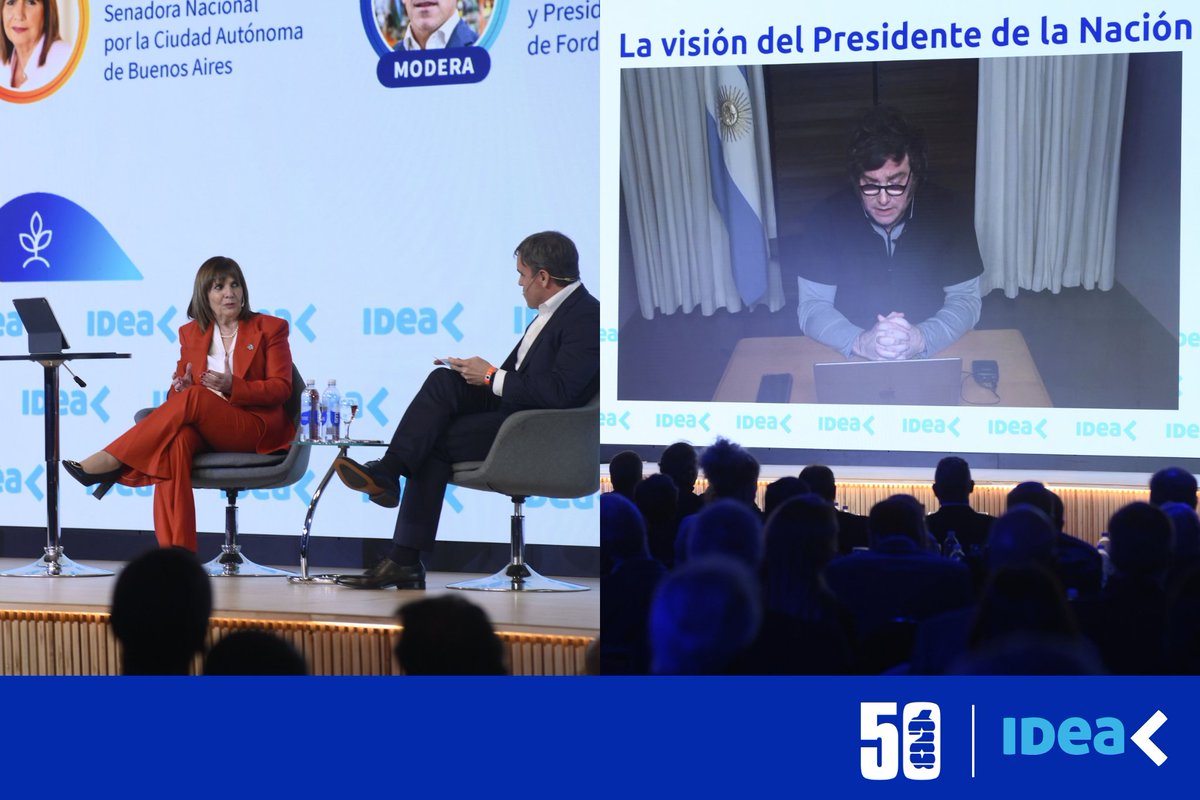 Ambitocom's tweet photo. LA LIBERTAD AVANZA LLEVÓ SU INTERNA A IDEA: MILEI PATEÓ LA REFORMA PREVISIONAL PARA 2028 Y BULLRICH PRESENTÓ SU PROPUESTA | https://t.co/ECGakNJm2t

Ámbito en #ColoquioIDEA |✍️@ErikaLCabrera | El empresariado comenzó a sondear la posibilidad de concreción de una reforma previsional durante el 62° Coloquio de IDEA. 

La mirada del Gobierno, en palabras del propio presidente, Javier Milei, es que los empresarios argentinos están en un momento de "wait and see" y que, recién hacia 2028, pasarían a la formalidad a parte de los trabajadores no registrados, que hoy son el 45% del total. Esto pasaría, planteó el mandatario, una vez que haya certezas sobre la nueva administración definida en las urnas. Recién a partir de ese momento, se podría delinear la situación del sistema previsional y una posible modificación legislativa. Patricia Bullrich, por su parte, se apoderó de la escena del evento y ensayó una propuesta de reforma sustentada entre impuestos y ahorros laborales.

“Ahora tenés una economía que está teniendo grandes cambios estructurales y que producen reasignaciones de recursos, ya sea porque tenés el shock tecnológico, porque tenés el shock desregulatorio, el shock de baja de impuestos, el shock de baja de riesgo país. Entonces, el shock de la apertura. Todo ese conjunto de shocks, generan reasignación de recursos y lo que vos ves es que el otro contexto hubiera generado alto desempleo”, planteó Milei en el 62° Coloquio de IDEA, donde también eligió nuevamente al periodismo como su contrincante y a la oposición como los representantes de la “decadencia”.