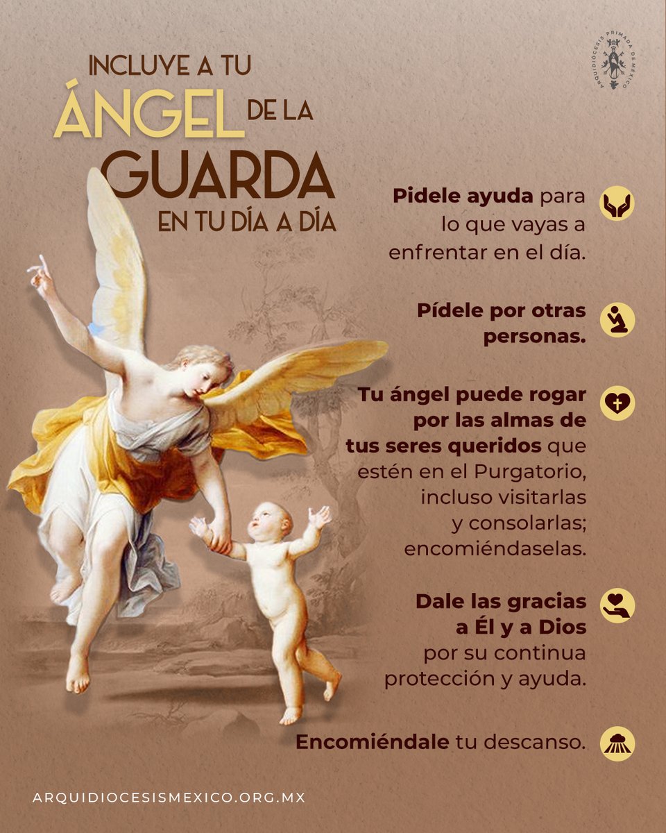 ArquidiocesisMx's tweet photo. ¿Tú hablas con tu ángel de la guarda? 👼

Los santos ángeles custodios siempre nos acompañan y aquí te compartimos algunos tips para incluirlo en tu vida.

📲Conoce más en: https://t.co/YmnW23Yw0g https://t.co/uBq99QnZkM