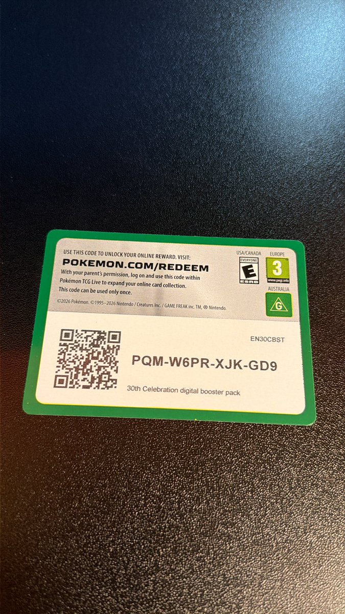 412CardShop's tweet photo. Free Pokemon 30th celebration code #Pokemon #TCG #giveaway https://t.co/3sqDBj2nTC