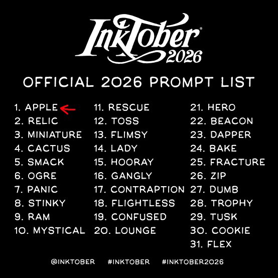Alex_Panther_J's tweet photo. Inktober 2026
Día 01: Manzana/ Day 01: Apple
Espero que les guste el resultado 😺
#inktober #inktober2026 #inktoberday1 https://t.co/gK58B8i8ID