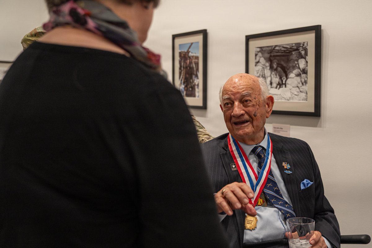 OKGuard's tweet photo. The #OKGuard honored Korean War veteran Dr. Clarence G. Oliver Jr. with the Oklahoma Medal of Freedom Sept. 16.

Oliver served with the 180th Infantry Regiment and spent decades as a teacher, journalist and civic leader preserving the Guard’s history. https://t.co/bOaFNaVgUx