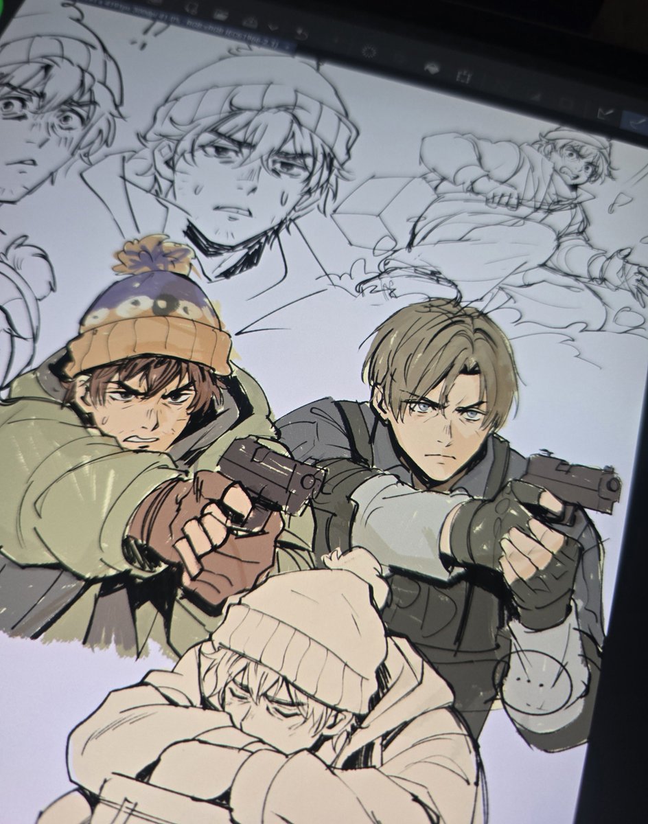 gokunobaka's tweet photo. Night session movink doodlage while watching GrandTour. I wish this crossover had happened 🥺

#ResidentEvilㅤ #residentevilmovie  #leonkennedy https://t.co/OVih86jMPS