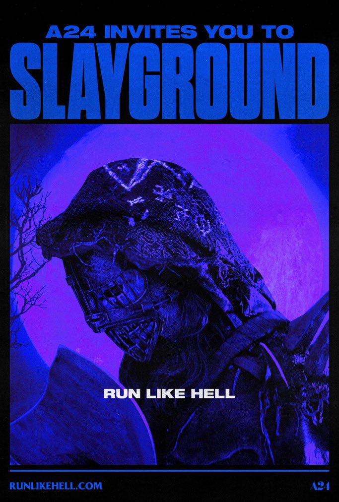 DreadCentral's tweet photo. Killer posters for Jeremy Saulnier's ‘SLAYGROUND’, set inside a haunted attraction.

In theaters this Halloween. 

Watch the trailer: [https://t.co/MPObfuW49y] https://t.co/iirpLjGG0I