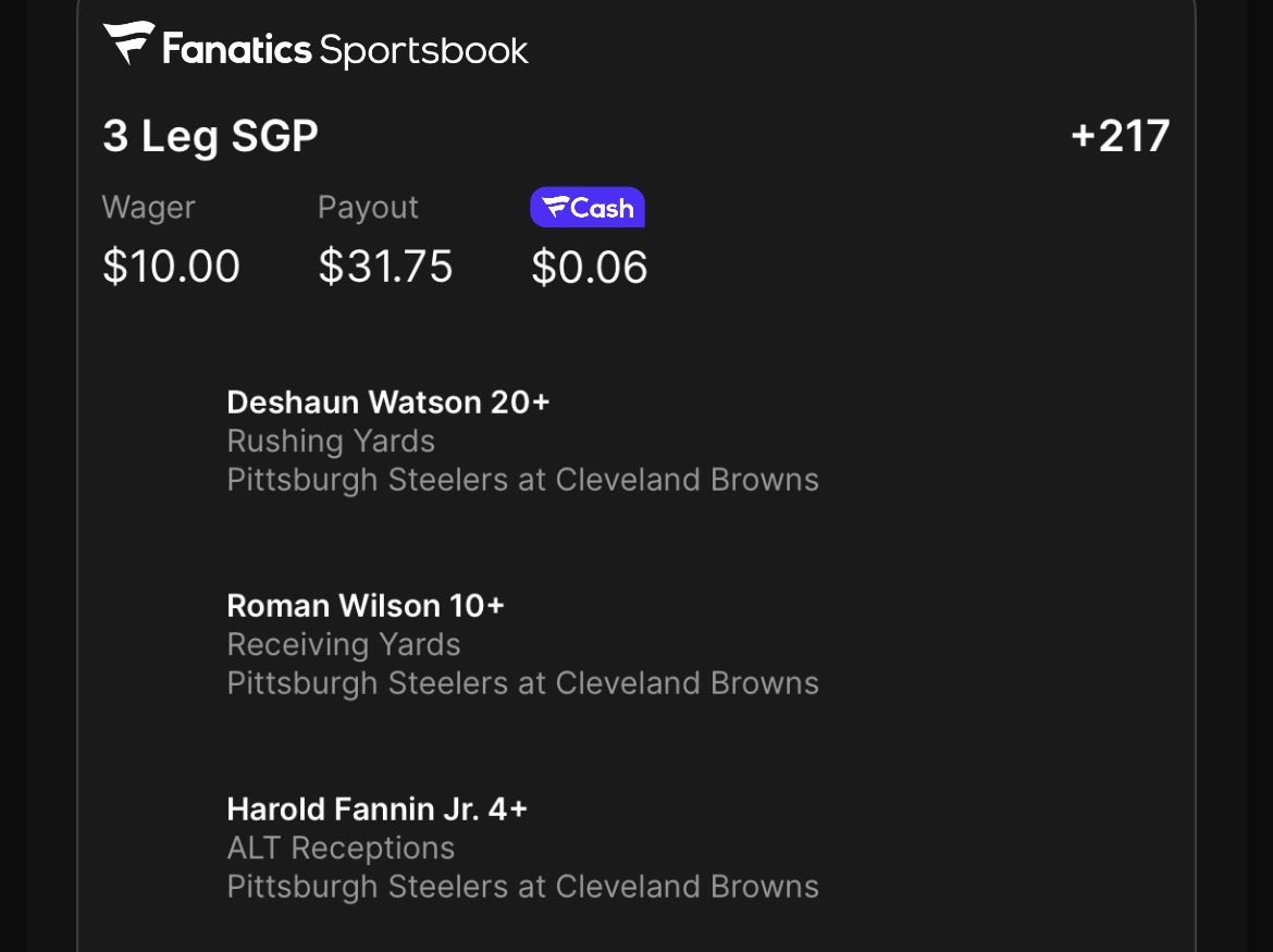 DadBetsFootball's tweet photo. Thursday Night Football!  I almost just didn’t bet anything on this game but needed a reason, even a small one to watch Browns Steelers.

Here’s what I’ve got https://t.co/8aHmwH3qWh