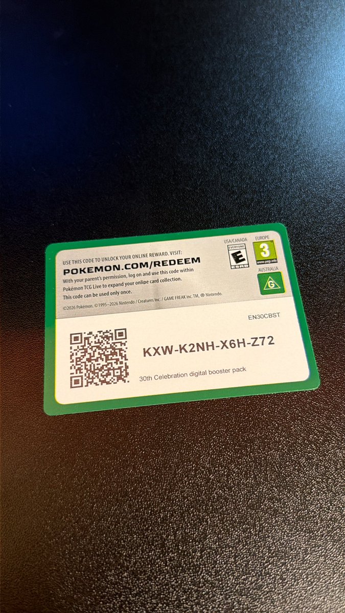 412CardShop's tweet photo. Free 30th celebration online code #pokemon #tcg #giveaway https://t.co/3PNHhZzoeP