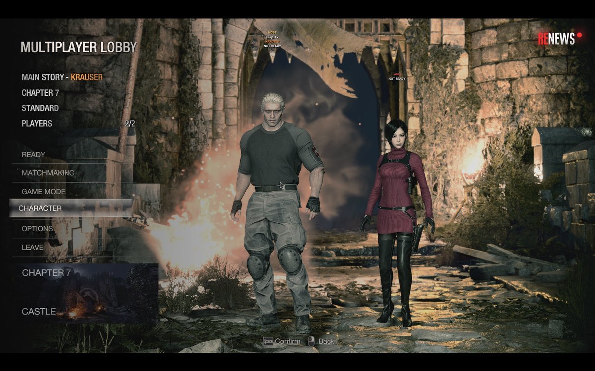 RENews_X's tweet photo. 🔥 [EXCLUSIVE] New look at the upcoming features in the Resident Evil 4 Remake co-op mod.

Mod creator ClayBTV shared a sneak peek with us at the new multiplayer lobby and some new features coming to the mod.

👀 NEW: Game Mode option will let players choose between Main Story, Separate Ways, and The Mercenaries to play together.

🐥 NEW: Depending on the character you’re playing as, you’ll also be able to command Ashley using actual in-game voice lines. And instead of each player having their own Ashley, there will now be one Ashley that both players have to protect together.

🦋🪓 You can mix and match different characters however you want. As you can see in the screenshot, you can play as pairs like Krauser and Ada, Leon and Ada, or Leon and Krauser, with more characters to come.

The mod has also received major optimization improvements. According to ClayBTV, his testing so far shows little to no FPS loss while playing multiplayer.