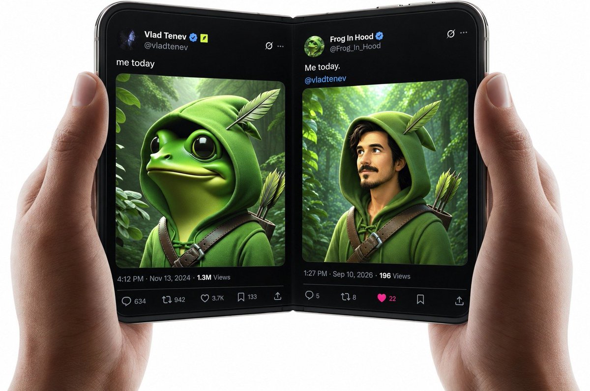 Frog_In_Hood's tweet photo. @RobinhoodCrypto Me neither 

Been live on the gud green chain since day one 🐸 https://t.co/69t9ddPpoQ
