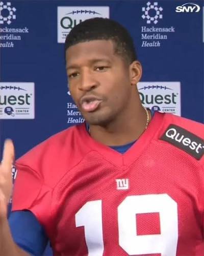 AbelParry's tweet photo. 🚨WHOAH!🚨 Jameis Winston today on Giants trading for JJ McCarthy, "It's just like two guys in a classroom. He sits on one side, I sit on the other side, and it's the coaches' responsibility to teach us and coach us." https://t.co/QNcNoit69b