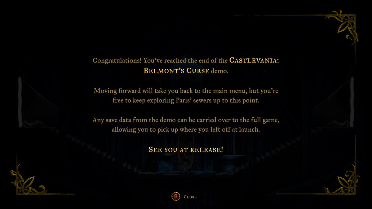 samrefan's tweet photo. #CastlevaniaBelmontsCurse loved the demo they just barely give you a taste of the game. See you on release day. 🤘🏽😎 https://t.co/Knpb0WOPgT