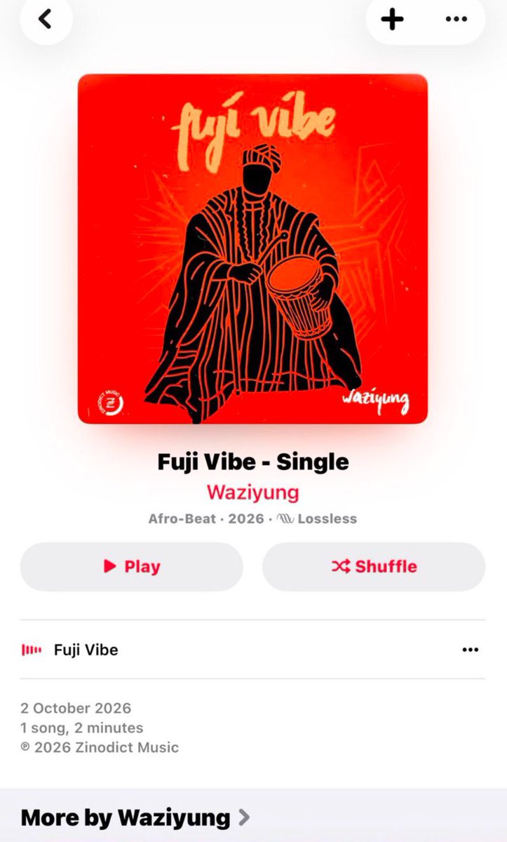 Waziyungzn's tweet photo. 🚨 OUT NOW 🚨

👥 WAZIYUNG 
📀 FUJU VIBE https://t.co/KCc606jkro
