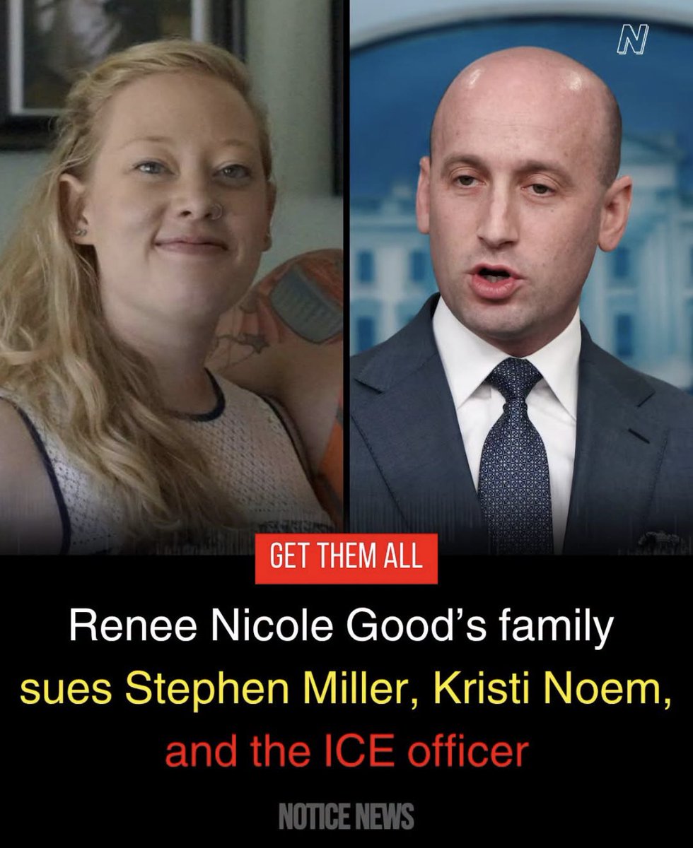 AnnieForTruth's tweet photo. Excellent! The family of Renee Good is suing Stephen Miller, Kristi Noem and the ICE agent who fatally shot her, Jonathan Ross. https://t.co/xKpHhn3tW4