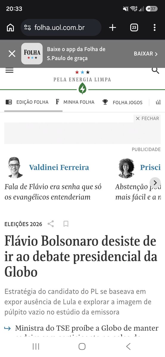 RamalhoJaime's tweet photo. A estratégia da Rede Globo falhou! Flavio Bolsonaro foge do debate sem o guarda chuva. Vem Renan Santos para cima. https://t.co/ALRMe51atJ