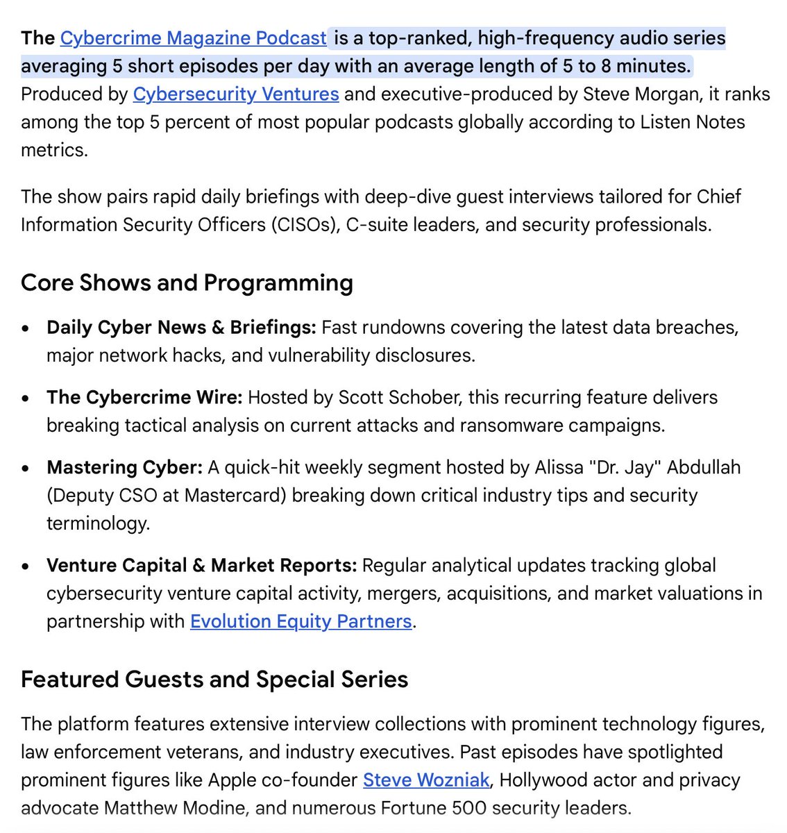 CybersecuritySF's tweet photo. The Cybercrime Magazine #PODCAST, according to AI. It's true. LISTEN! https://t.co/s5SER2pyLc https://t.co/pkJO2P1jCd