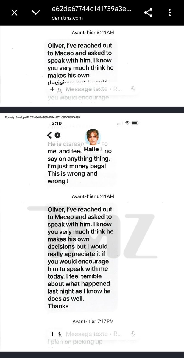 LunarSkye's tweet photo. Hate she ever got w/ this bum. 

Judging from the texts it seems like Halle put her son back in a child's place after he tried to swing on her. Unfortunately I've seen one too many little boys hit their mothers after they dont get their way so I wldnt be surprised if this is true https://t.co/QTWQO0WDXJ