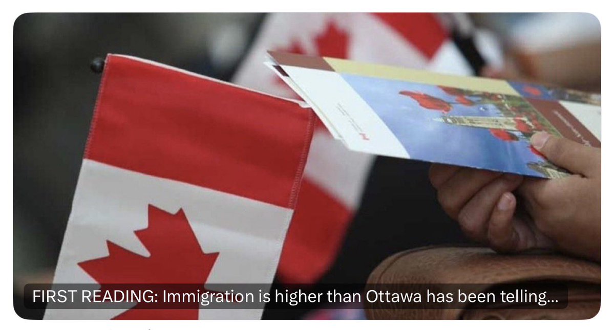 toronto_morning's tweet photo. FIRST READING: Immigration is higher than Ottawa has been telling us (and it's set to go back up).
Instead of going down by 102,000 in 2025, the Canadian population actually went up by 280,000
🍁 torontomorning 🍁
“Link to full article in the 1st comment”
👇 https://t.co/GF6fOESgid