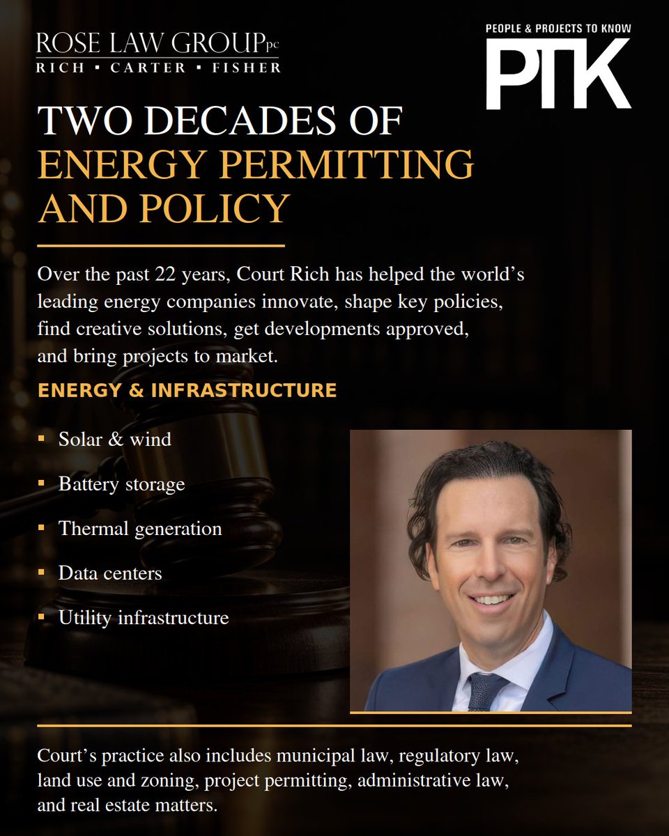roselawgroup's tweet photo. 👏  🏆 Congratulations to @Court_Rich, Rose Law Group Co-Founder and Energy &amp; Utility Infrastructure Department Director, on being named among PTK magazine’s “People to Know” for 2027! 

See the full list in AZ Big Media: https://t.co/Npoba9RksZ https://t.co/gWEGyKPmM1
