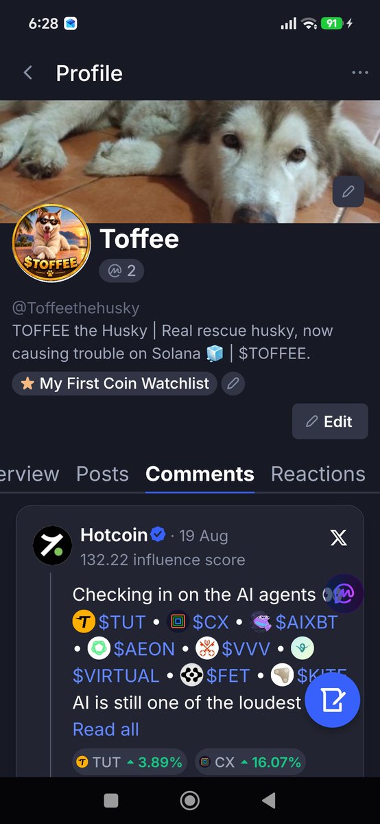 ToffeeTheHusky's tweet photo. $Toffee feeling proud..a few months ago he was in Bodhi shelter . Now $Toffee is a recognised token...All his friends call him Superstar...he doesn't care🤣🥩 https://t.co/L4wQ6kMIck
