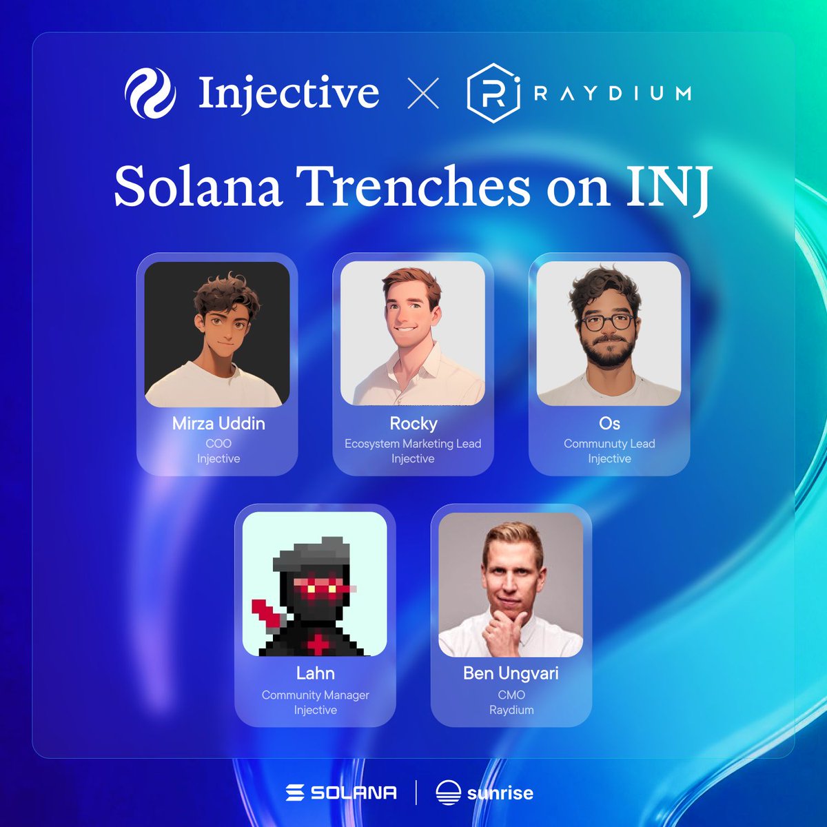 IAcrypt's tweet photo. The trenches are alive and well
$INJ is right in the middle of an ecosystem where things move fast, narratives change quickly, and the best alpha often comes from being early.

Tomorrow at 11am ET / 3pm UTC, we’re going deeper into the trenches with @Raydium’s Chief Marketing Officer.

We’ll be talking about the alpha, what’s actually happening on the ground, the opportunities people are watching, and everything in between.

This isn’t one of those spaces you want to hear about after it’s already over.

Pull up, listen in, and see what the trenches are really saying.

Set a reminder. 

11am ET / 3pm UTC.