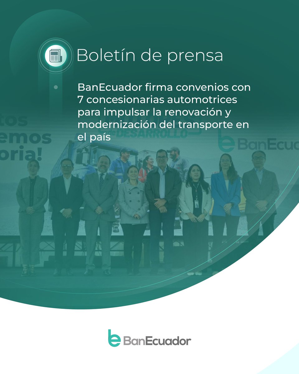 BanEcuadorBP's tweet photo. Facilitamos el acceso a financiamiento para adquirir, renovar y mantener vehículos de transporte de pasajeros y carga. 

Conoce más➡️ https://t.co/CfUD4r8j6T https://t.co/VDXjY6ir9r