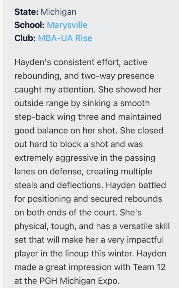 HaydenQuain's tweet photo. Thank you @PGHMichigan and @pgh_Danyle for the amazing write up! https://t.co/p6zy7Kxxpu