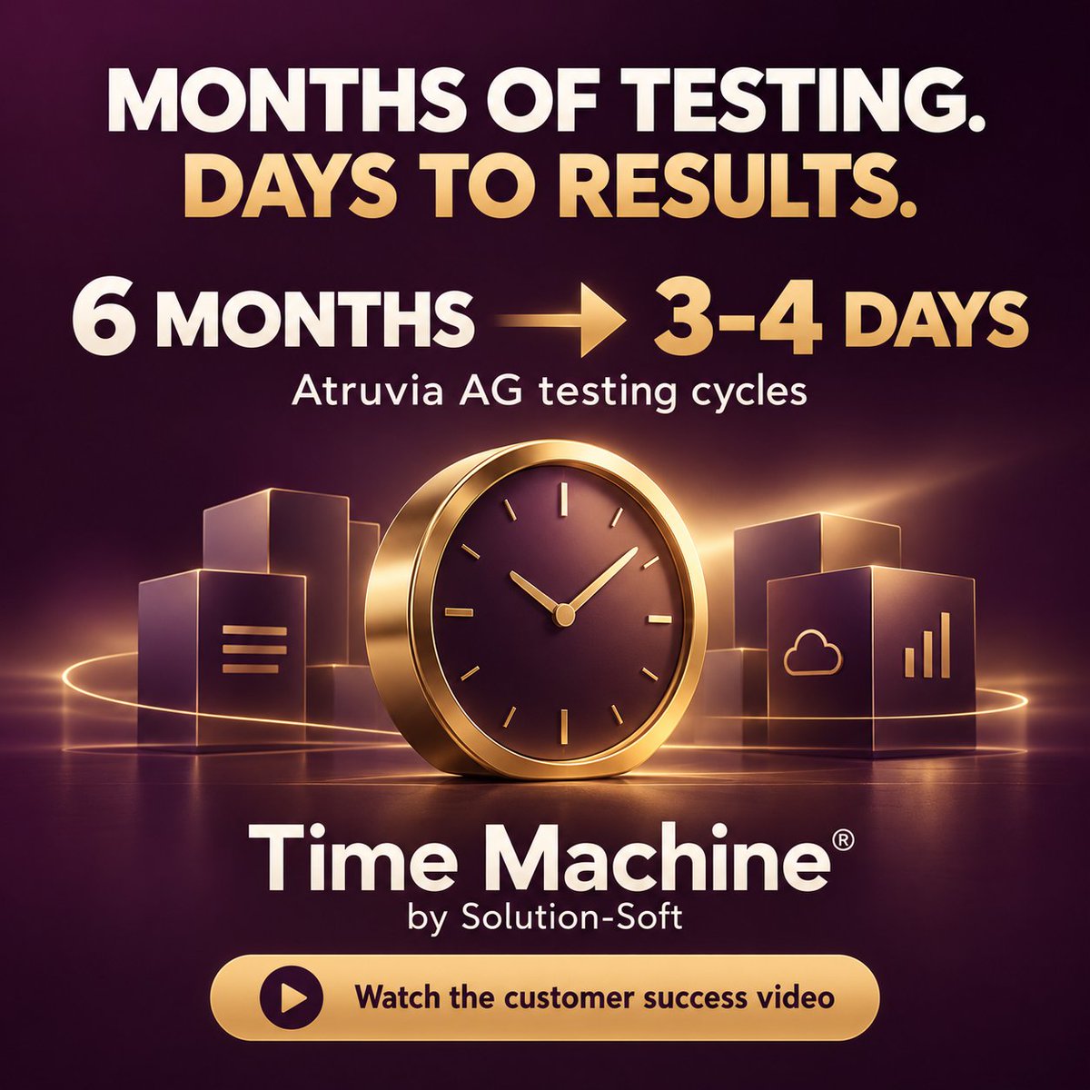 SolutionSoftTM's tweet photo. From 6 months to just 3–4 days! ⏱️ See how Atruvia AG accelerated time-critical banking application testing with Time Machine® by Solution-Soft.
▶️ https://t.co/QEhSyPxg9e
#TimeTravelTesting #OpenShift #TestAutomation https://t.co/YUYZn90wvZ